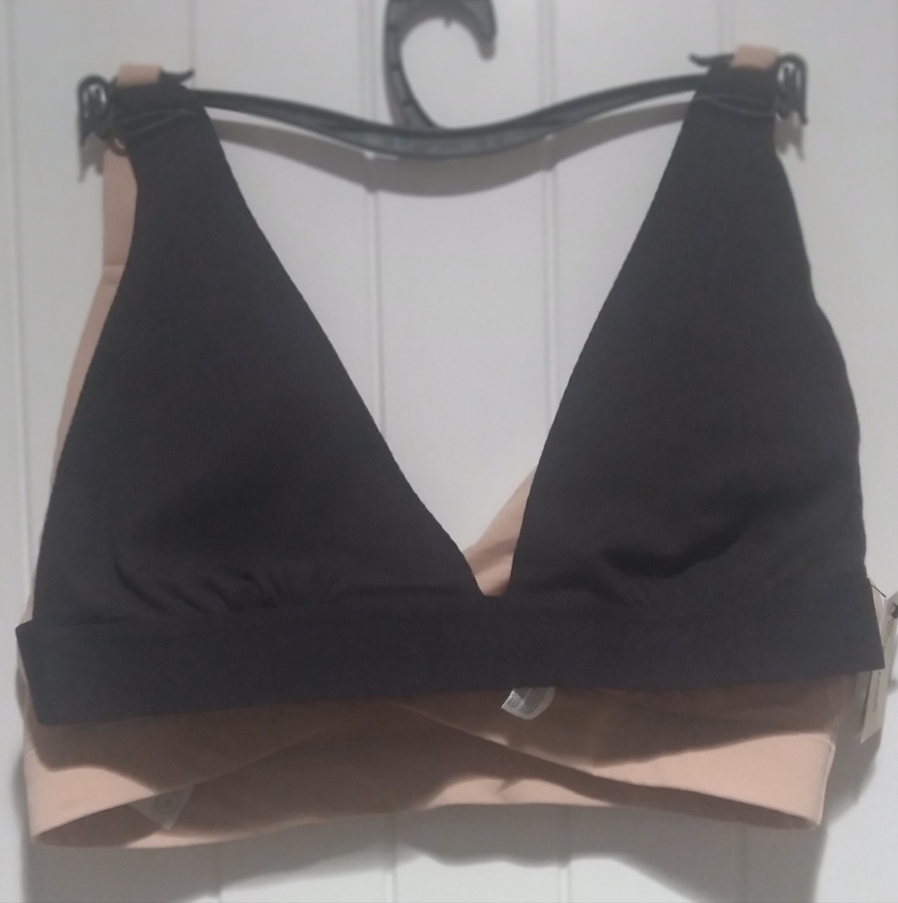 2 NWT Plunge Bralettes With Mesh Support Lining Sz XL